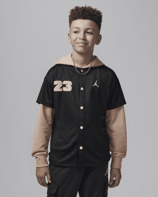 Jordan Big Kids' Hooded Jumpman Baseball Pullover. Nike JP